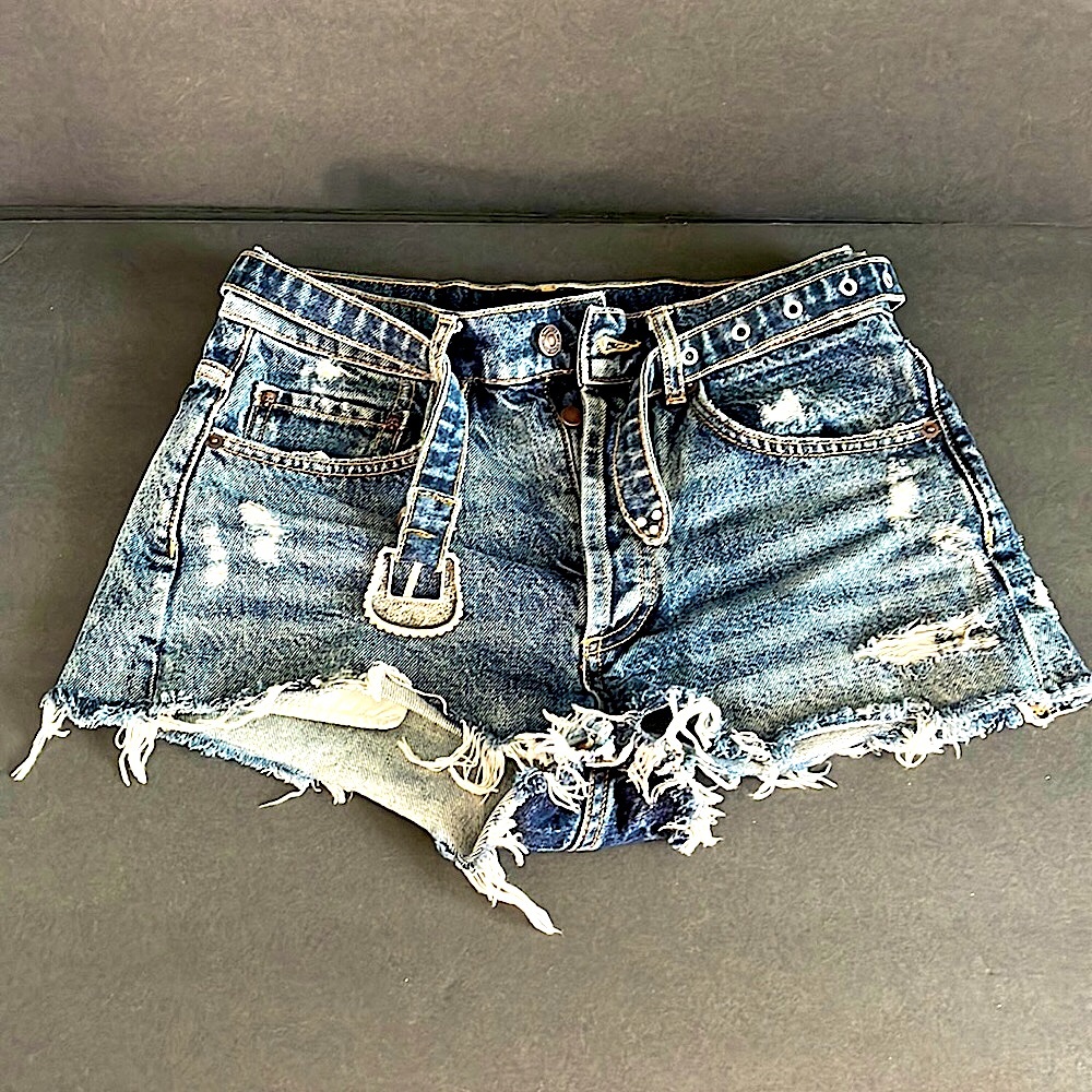 The Kooples Jr. Distressed Denim Shorts Jeans Daisy Dukes